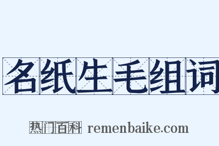 名纸生毛组词是什么意思的图片